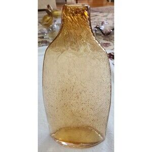 Amici Glass Amber Gold Bubble Vase - Made in Italy Quality Decorative Piece